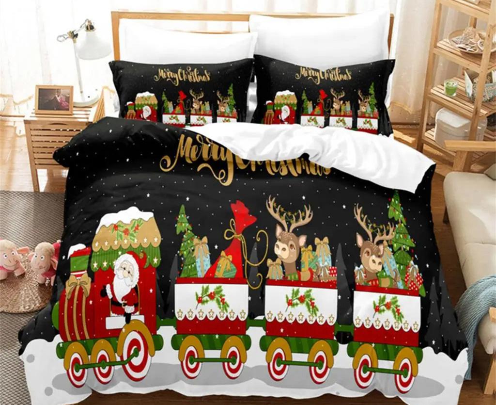 Stylish Elegant Twin Queen King Double Full Single Quilt Comforter Christmas Pillow Case 3PCS Bedroom Decor Women Gift