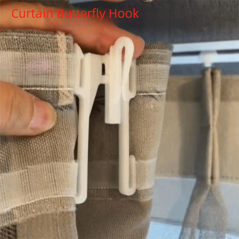 20PCS Curtain Strap Adjustable Curtain Hook Durable Stable Butterfly Hook Lightweight Easy Install Curtain Accessory Home Window