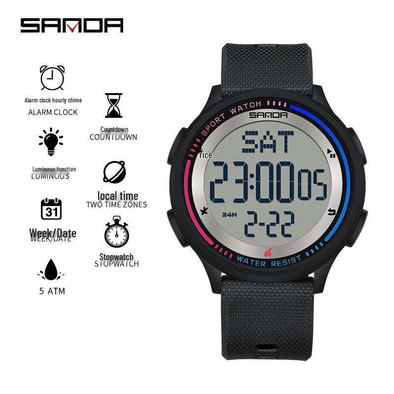 Sanda New Youth Luminous Waterproof Student Watch - Unisex Design for Middle Schoolers