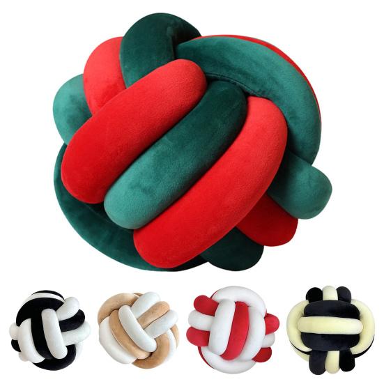 Knot Ball Throw Pillow Plush Soft Aesthetic Cushion Stress Relieving Decorative Two-Color Knotted Pillow for Couch Sofa Bed Car Decor