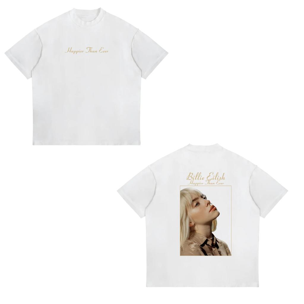 T-shirt con Stampa Billie Eilish 2026 Nuova Calda Vendita Unisex Moda Donna Retro Maglietta per Fan di Musica Y2k Street Wear T-shirt in Cotone
