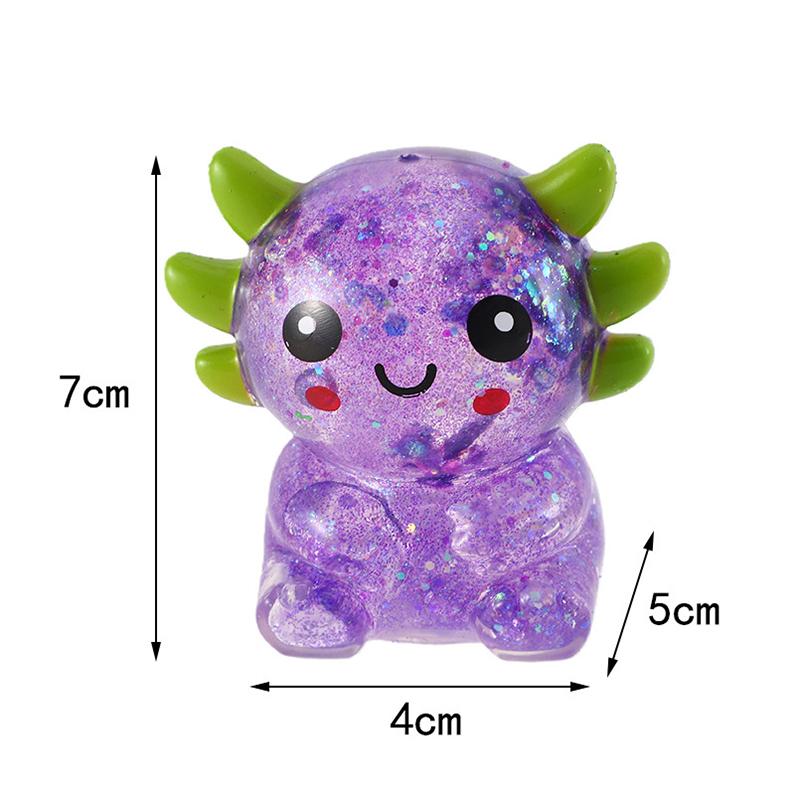 1 Stück Stressabbau-Malzzuckerball, niedliches Tier-Quetschspielzeug, Axolotl-Stressball, knautschiges sensorisches Fidget-Spielzeug für Kinder, Geschenk