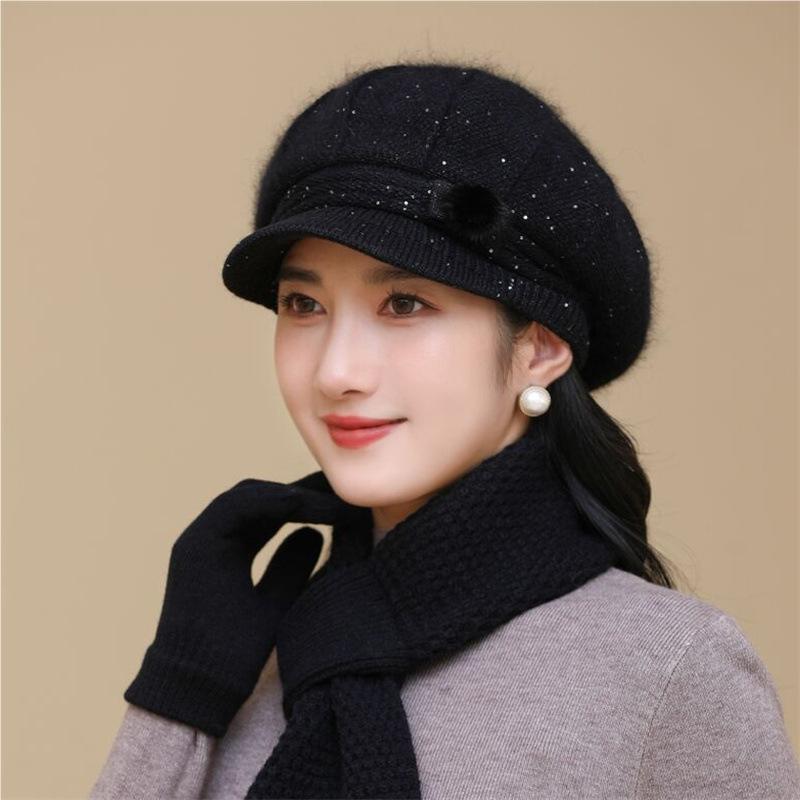 

Новая теплая шапка из искусственного меха кролика средней вязки шерстяная шапка для осени и зимы only hat