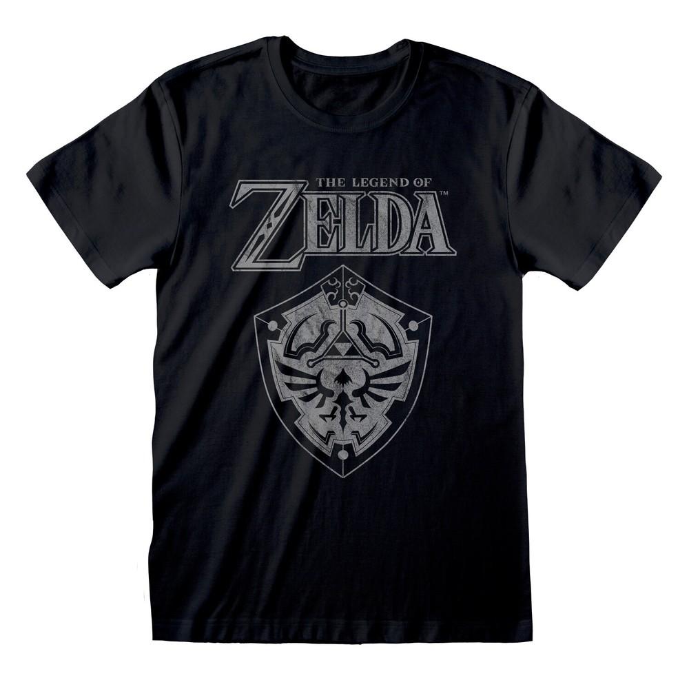 Nintendo Legend Of Zelda Distressed Shield Tee T-Shirt Mens Unisex