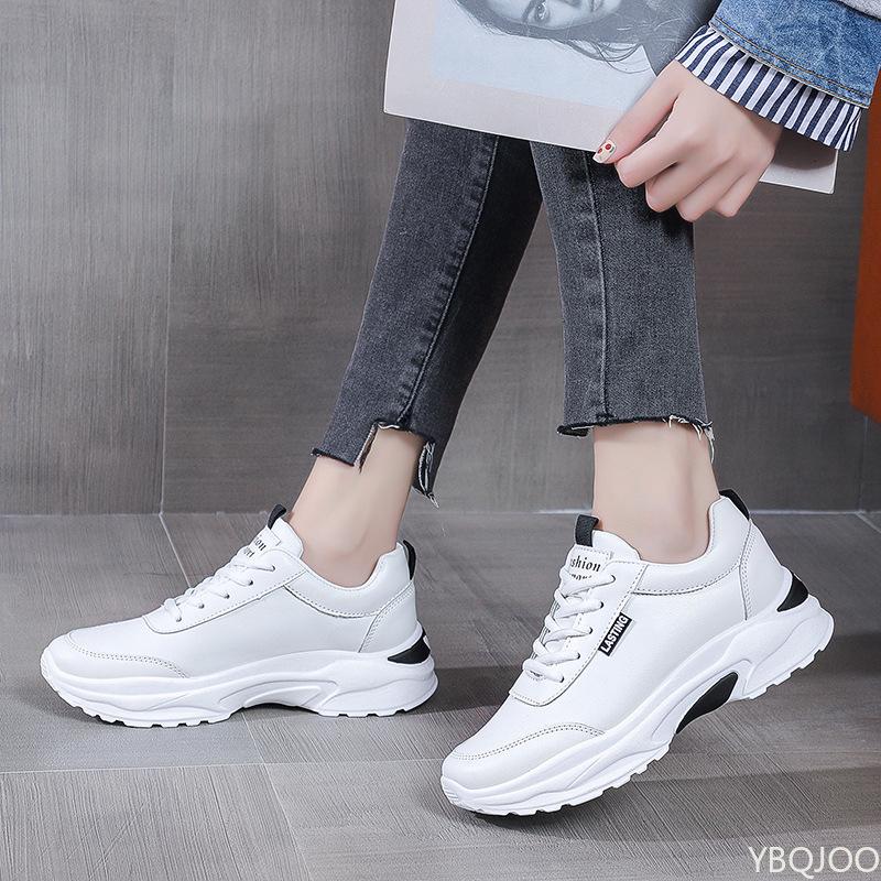 Kobiety wiosna nowe Modne wszechstronne buty sportowe damskie minimalistyczne buty do biegania na grubej podeszwie casualowe wygodne sneakersy