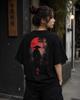 Shadow Wanderer Japanese Samurai T-Shirt | Ronin Graphic Tee | Japanese Streetwear Shirt | Red Moon Samurai Back Print