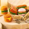 1Pc Miniatur Harz Lebensmittel Spielen Mini Burger Küche Szene Simulation Kreative Puppe Zubehör Ornament Puppenhaus Hamburger