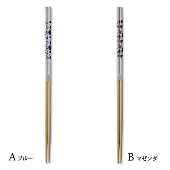 SUNLIFE Cooking Made in Natural Floral Set of 2 Chopsticks, Japan, 33cm, Wood, Pattern,