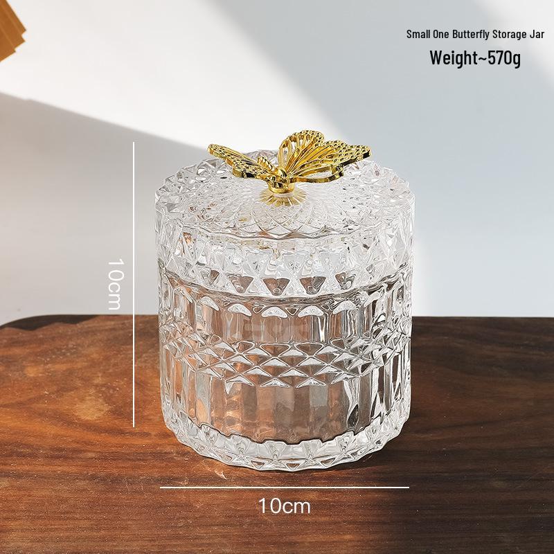 European Crystal Candy & Jewelry Glass Storage Box with Lid