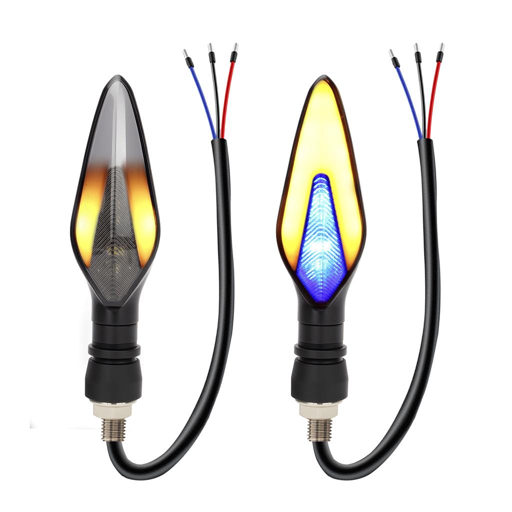 2PCS Motorcycle LED Turn Signal Lamp Warning Blinker Rear Tail Lights  Indicator Lights Dual Color DRL Running Light Universal