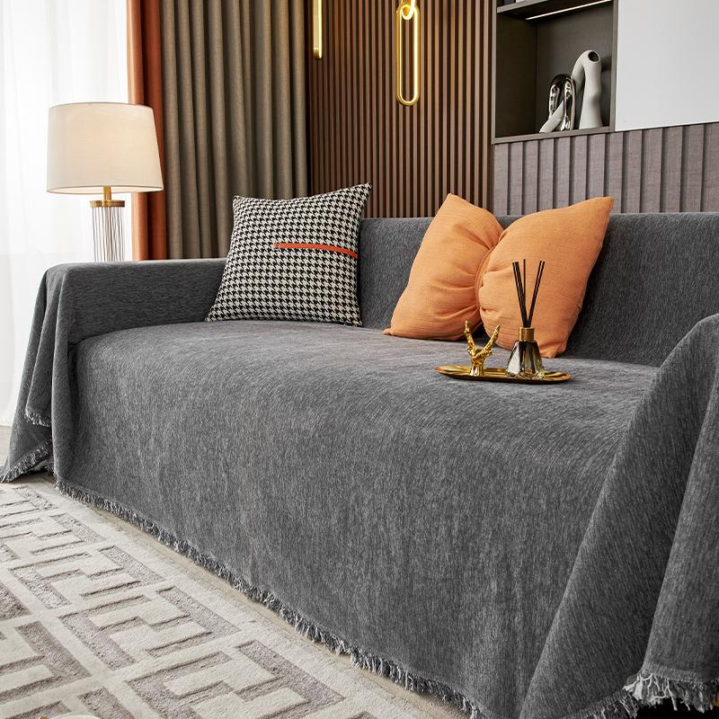 

Black Sofa Cover Living Room 3 Seater Sofa Cover Furniture Protector Wear-resistant Scratch-resistant Four Seasons Universal 180x130cm