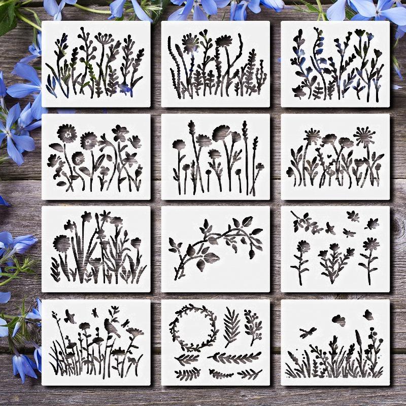 Wildflower Painting Template  Reusable Painting  Flowers and Plants  Inkjet Pet Graffiti  Washable