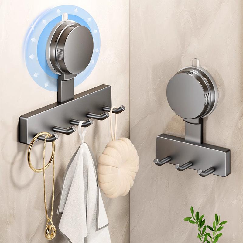 Suction Cup Hooks No Drill Wall Mount Heavy Duty Bathroom Organizer Multi Hook Towel Rack Shower Door Back Adhesive Hanger Strong Hold Reusable