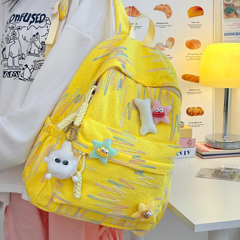 Schoolbag High-value schoolbag Female college student ins Japanese cute soft girl backpack Versatile junior high school backpack
