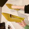 Women Pumps Summer Comfortable Triangle Heeled Party Shoes Stiletto Sexy Single Shoes Flying Woven Mesh Breathable