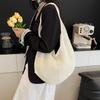 Women Hollow Summer Bag Solid Color Aesthetic Hobo Bag Large Capacity Knitted Tote Handbag Ladies Daily Handbag CLE