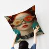 1pc Nordic Boho Fashion Glasses Woman With Flowers Personalized Pillow Dust Cover Bedroom Kids Party Decoration Pillowcase