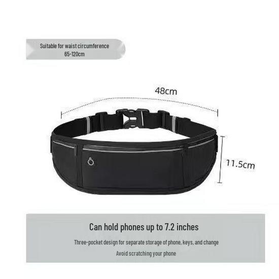 

Lightweight Waterproof Running Waist Bag with Phone Pocket 11.5*35 cm