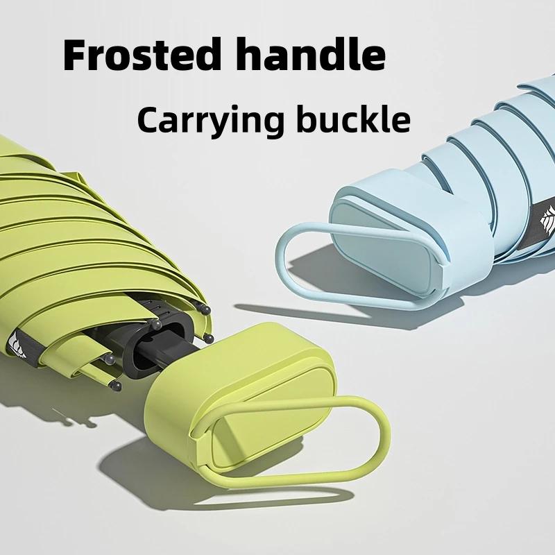 UPF50+ Mini Folding Umbrella Vinyl Sun Shade Umbrella Small Pocket Rain Travel Umbrella Ultraviolet Protection Capsule Parasol