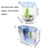 Transparent Betta Fish Tank Plastic Single/Double Grid Double-grid Betta Isolation Box Betta Isolation Box with Water Grass
