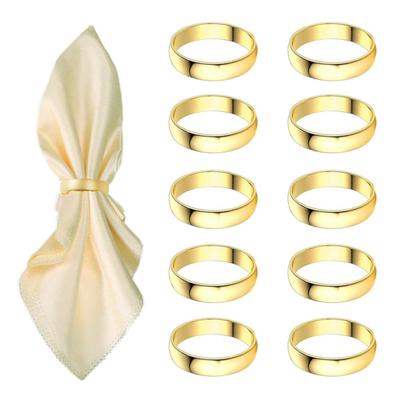 6/12Pcs Golden Napkin Rings Metal Circle Design Napkin Holders Buckles Family Dinner Wedding Party Table Decoration