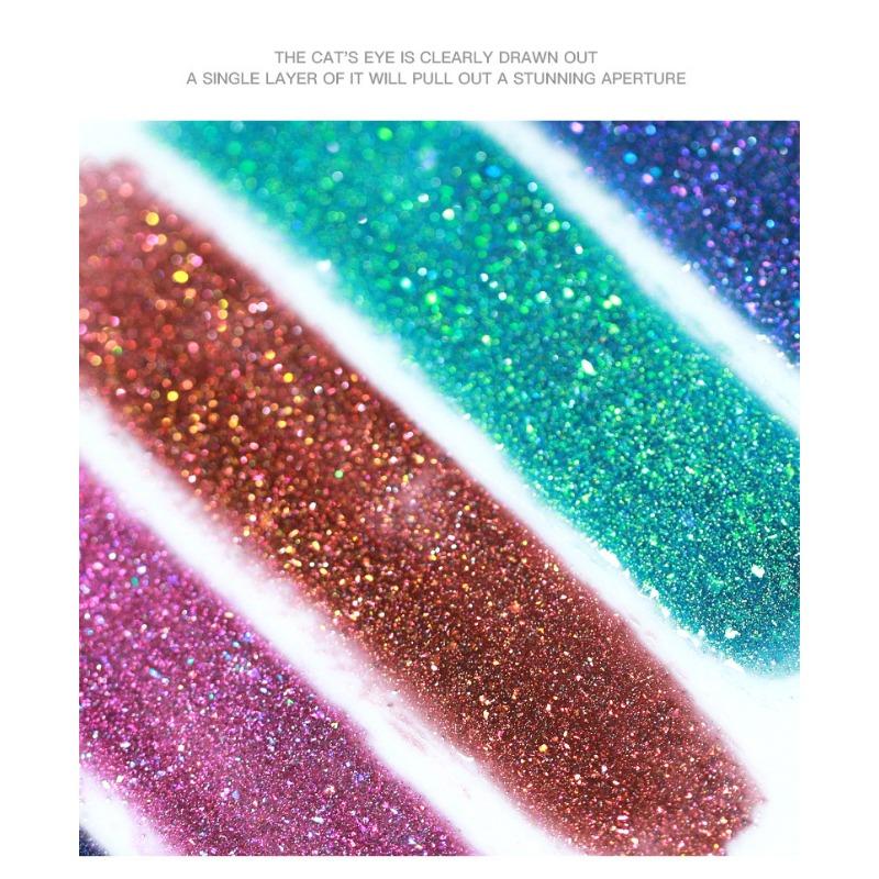 Universal Colorful Cat's Eye Glue Nail Polish Glue Laser Rainbow Glare Spar Rainbow Cat's Eye