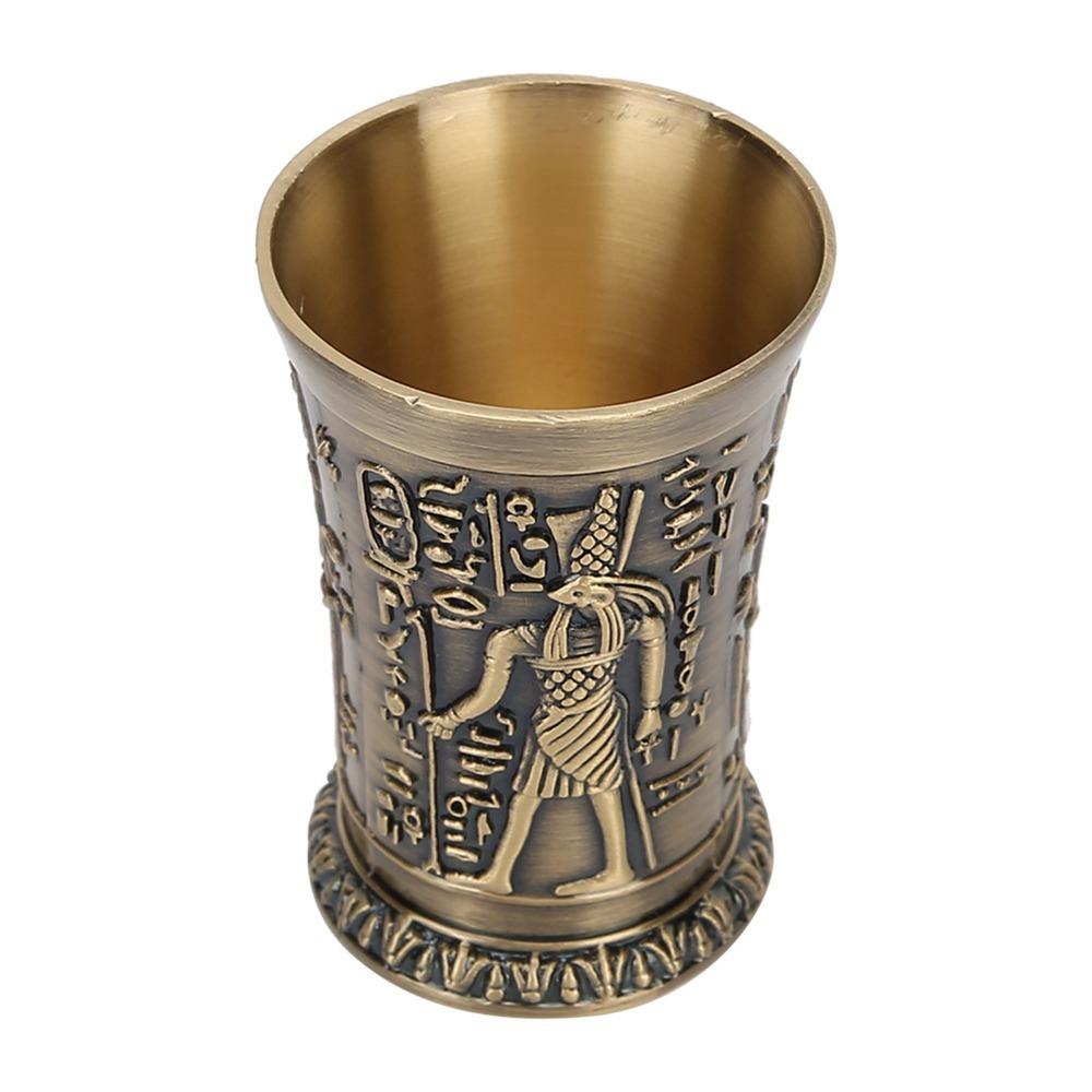 Zinc Alloy Metal Shot Glass Brass Mini Cup Gift Shot Glasses Vintage Shot Glass  For Cocktail Party бронзовый