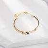 Titanstahl Böser Blick Charme Armband Damen Hypoallergen Gold- oder Tonfarbe Leicht 9g Modeschmuck