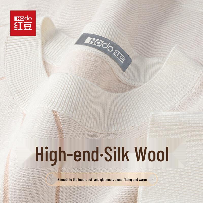 

Hodo Men s Wool Silk Blend Jacquard Thermal Round Neck Sweater