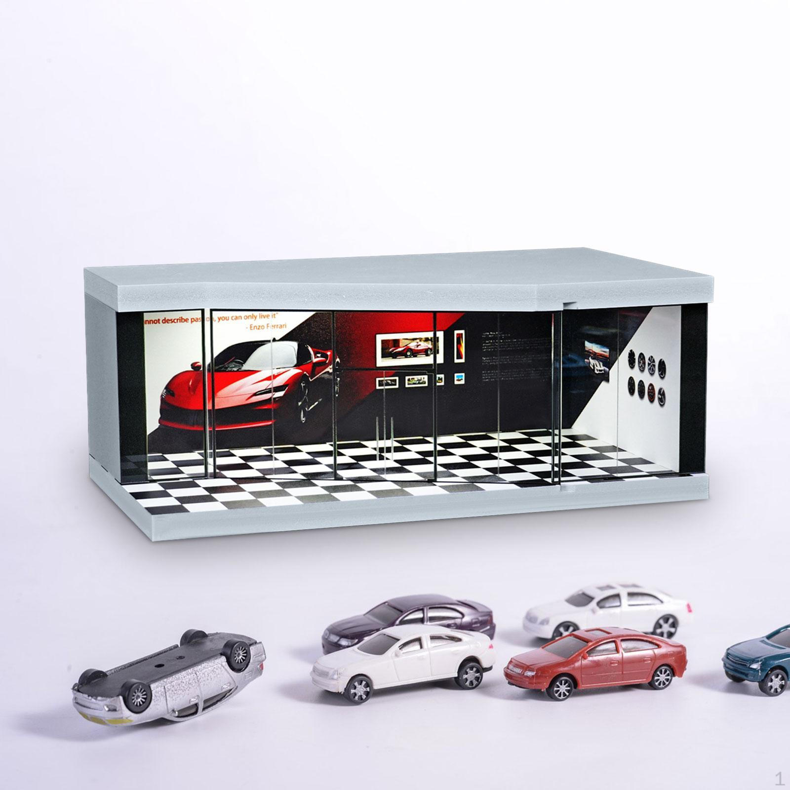 

1:Модель гаража на 64 машины с подсветкой для коллекционных мини-кукол Black and white grid