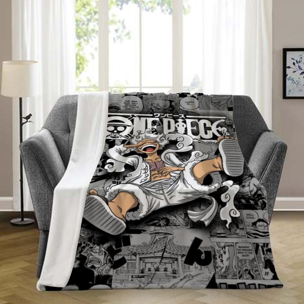 1Pz Coperta Plaid Anime O-One P-PieceS Estetica Portatile Casa Viaggio Campeggio Divano Picnic Spessa Calda Coperta in Flanella
