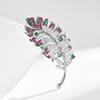 Women's Light Luxury Design Elegant Inlaid Zircon Feather Brooch Fashionable And Versatile Niche Design Brooch