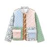 Womens Loose Fit Cotton Padded Jacket With Contrast Stitching Winter Streetwear