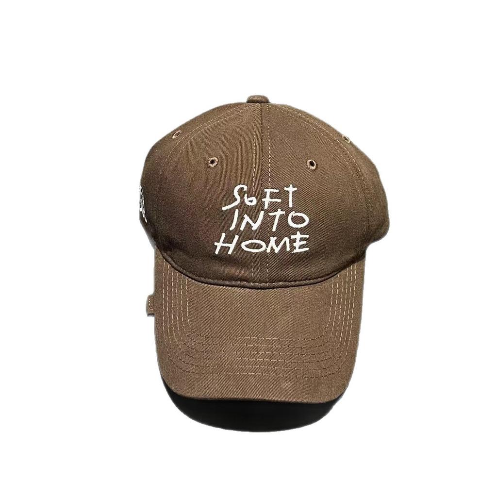 Korean Casual Soft Top Baseball Cap Children's Four Seasons Embroidery Letter Sunscreen Cap Student Big Head Shade Cap