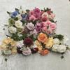 Camellia Dual Color Rose Artificial Flowers For Wedding Decor Props Photography