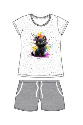 Πιτζάμα Cornette Kids Girl 245/109 Μαύρη Γάτα κρ/ρ 86-128 Cornette