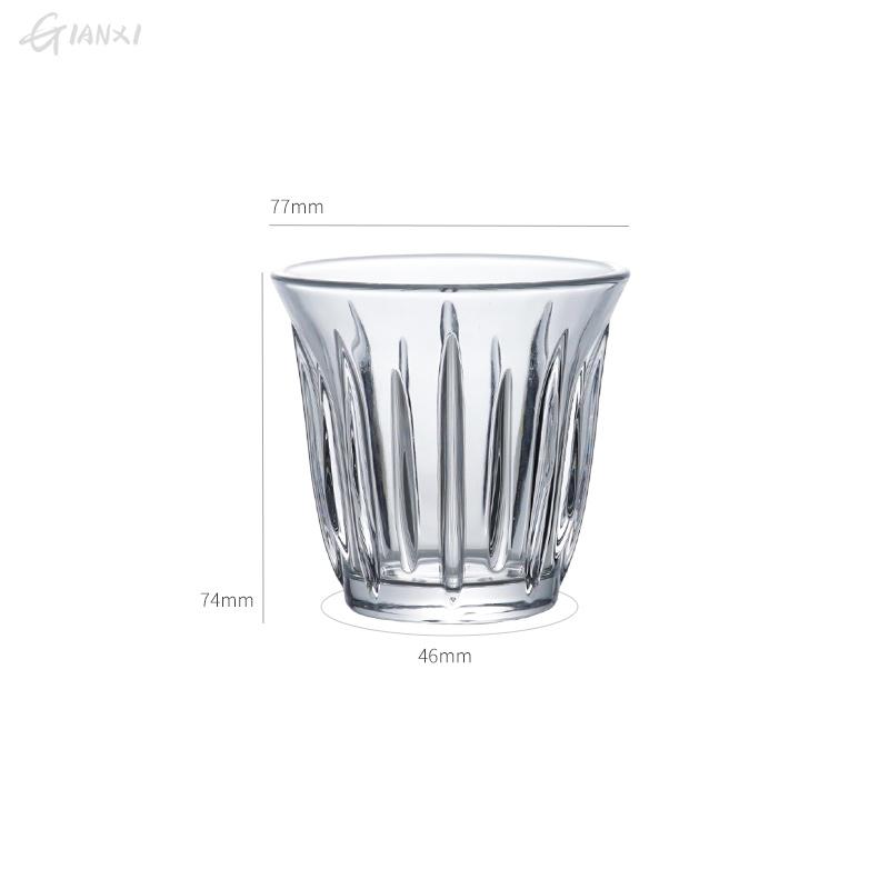 Vertical Grain Coffee Cup Transparent Tempered Glass Cup INS Style Retro French Latte Cups Milk Juice Glasses Drinkware