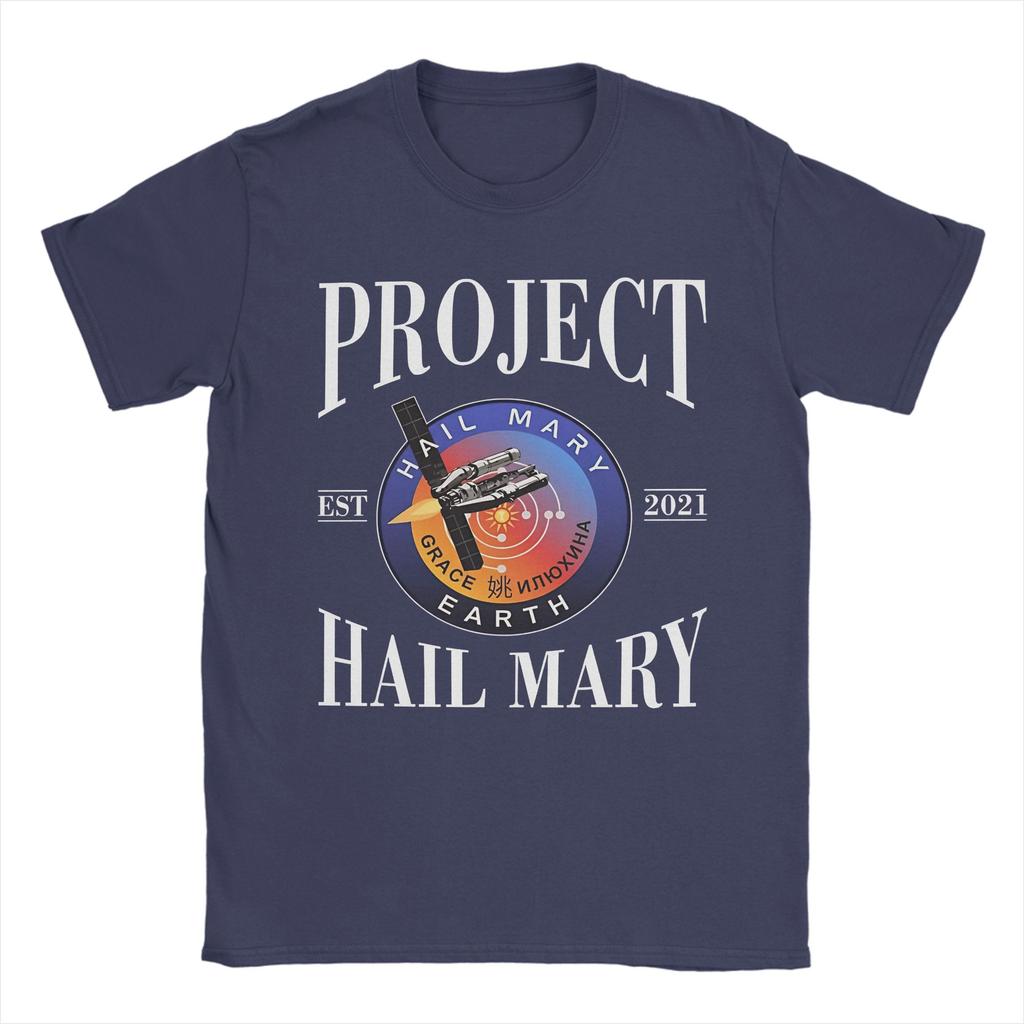 Project Hail Mary Missionsaufnäher EST 2021 T-Shirt Sommer 100% Baumwolle T-Shirts Für Herren Lässiges T-Shirt Kurzarm Kleidung