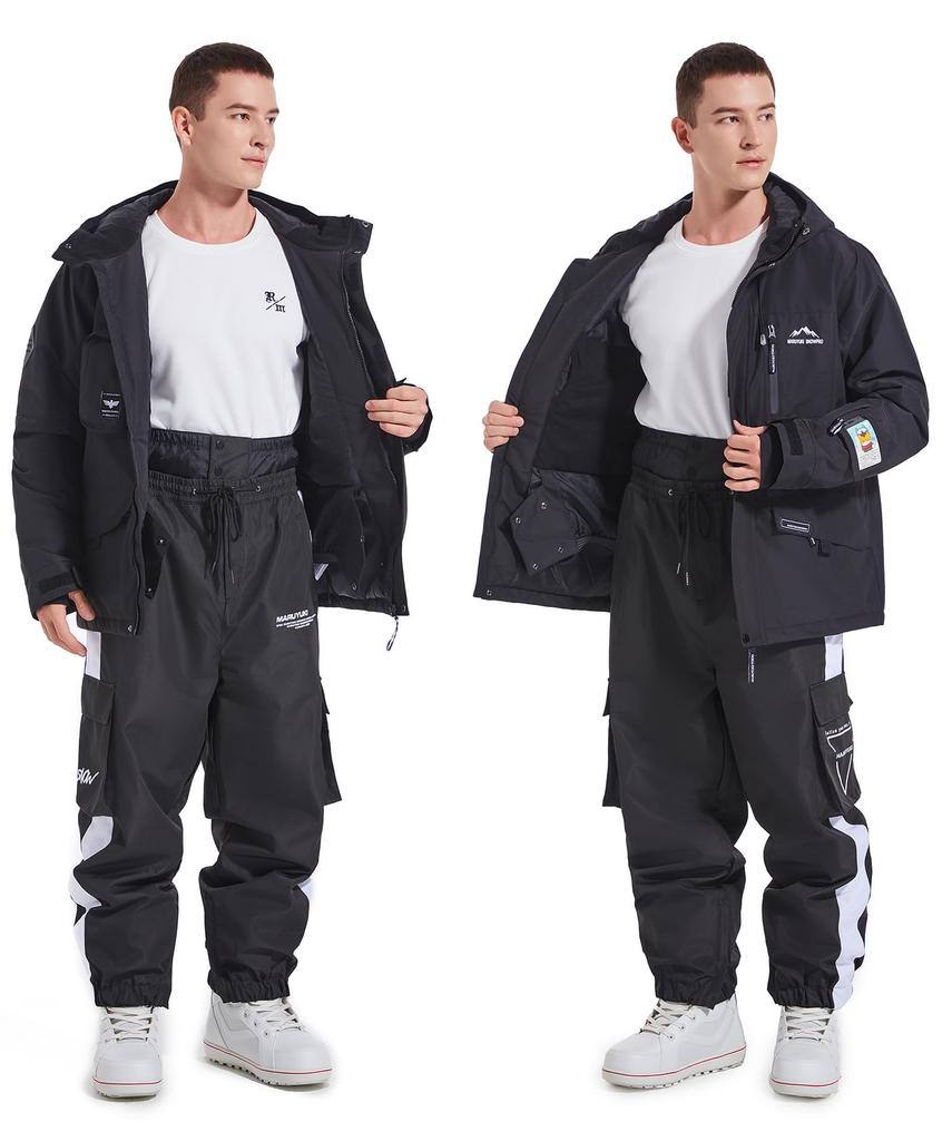 Snowboard Ski Brushed Lining Easy To Move Cold Waterproof [MARUYUKI] Pants, Pants, Pockets, In, Skin-friendly Material, Unisex, Thin, Warm, Men's,