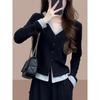 Plus Size Women's Slimming Faux Two-Piece T-Shirt: Flaw-Hiding, Thin-Looking Autumn/Winter 2026 Versatile Top