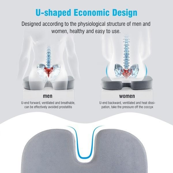 Gelkissen Home Office Autositzkissen für orthopädische Schmerzlinderung Komfortstuhl Memory-Kissen Lendenwirbelsäulenschutz