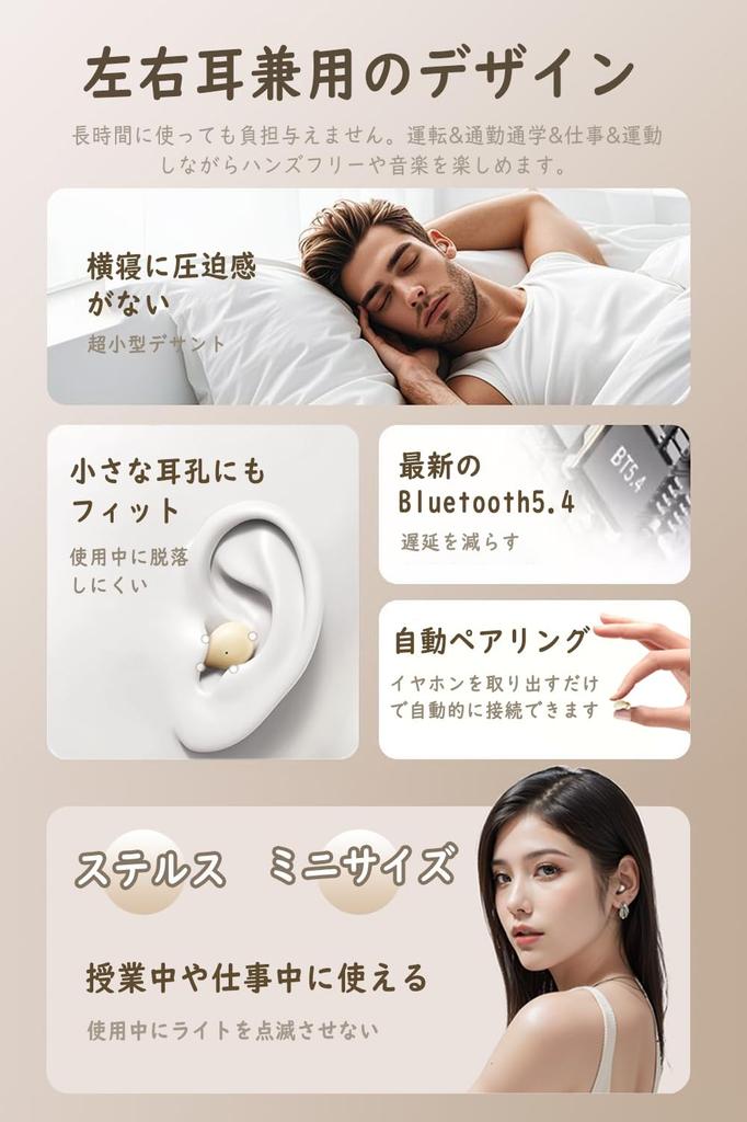 SZHTFX Single Ear Bluetooth 2g Single Ear Wireless Sound Automatic Compatible with 5.4 Earbuds, Mini, Ultra-Lightweight Headset, Earbuds, Hi-Fi