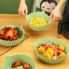 Reusable Silicone Air Fryer Liners Heat Resistant Non Stick Pot Holder Pad 19x22cm Red & Cyan