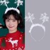 White Hair Band Christmas Headband Antlers Headband Female Plush Hair Hoop Christmas Decoration