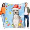 Christmas French Bulldog Blanket Cozy Soft Throw for Home Sofa Decoration Lightweight Holiday Gift for Pet Lovers
