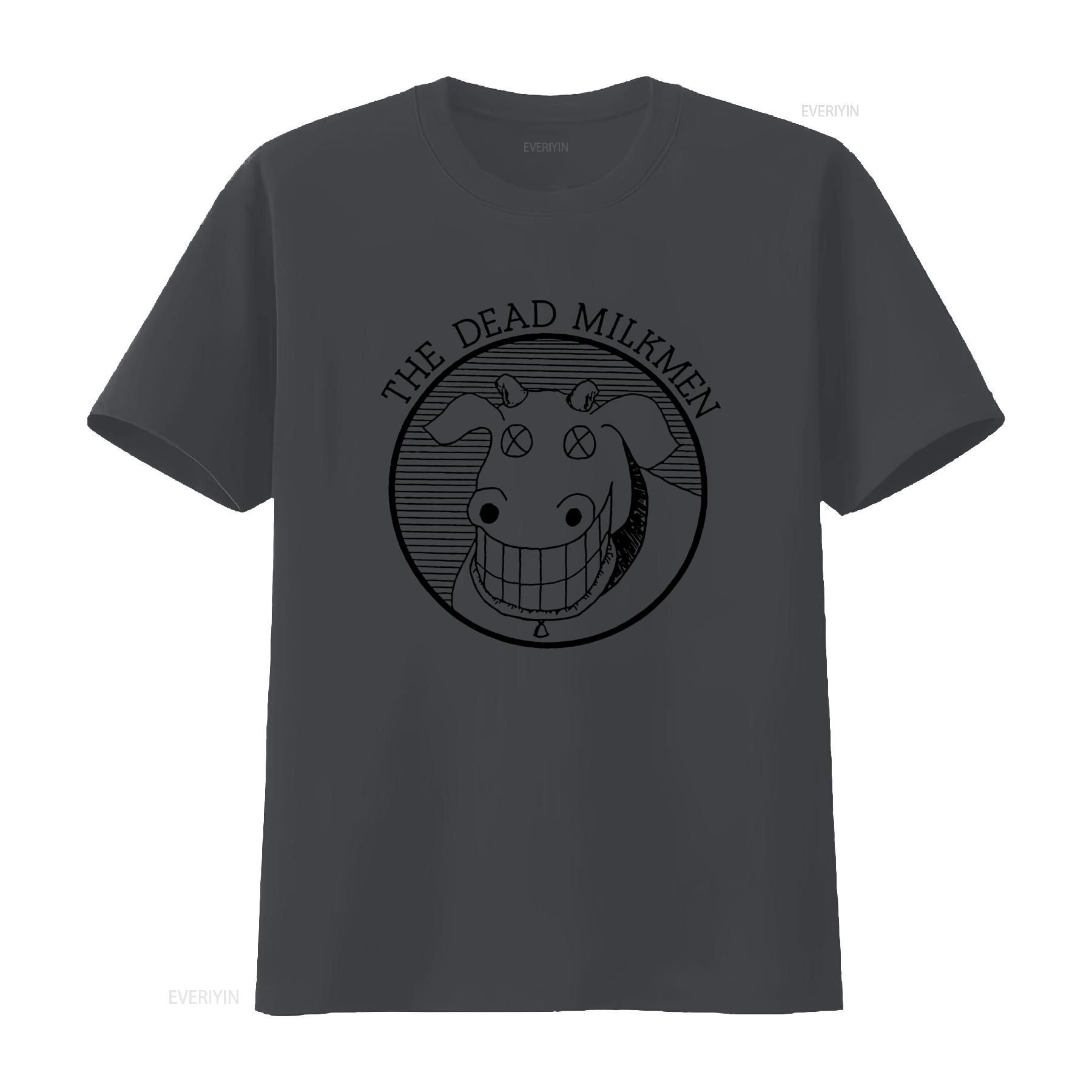 

DEAD MILKMEN The Cow Logo on White T shirt NEW MEDIUM ONLY vintage Washed Breathable graphic homme streetwear Versatile 4XL