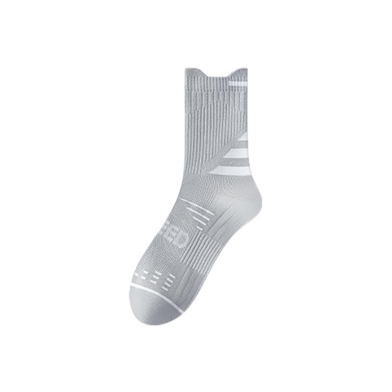 Men's Spring-Summer Cotton Mid-Calf Sports Socks - Breathable, Sweat-Absorbing for Running and Basketball