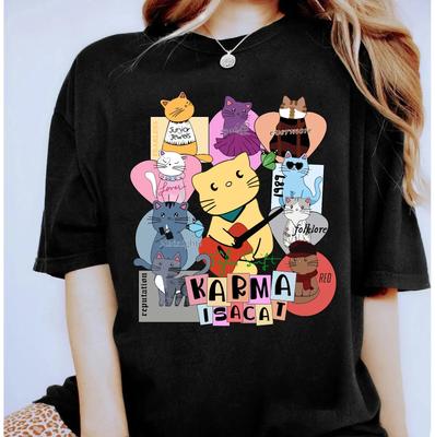 Karma è Una T-shirt 100% Cotone Uomo Maglietta Top Amante dei Gatti Unisex Adulto Bambino Maglietta
