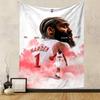 "Basketball Player Theme Red Art PatternedPatterned Tapestry for Bedroom and Living Room Home Decor