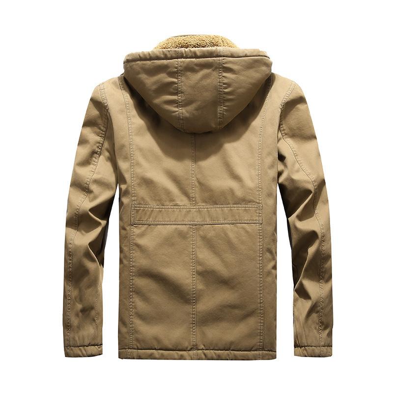 Winter Cotton-padded Men's Medium and Long Coat Large Size Loose Cotton-padded Clothes Piled and Thickened Tooling Cotton-padded Jacket Top Men's